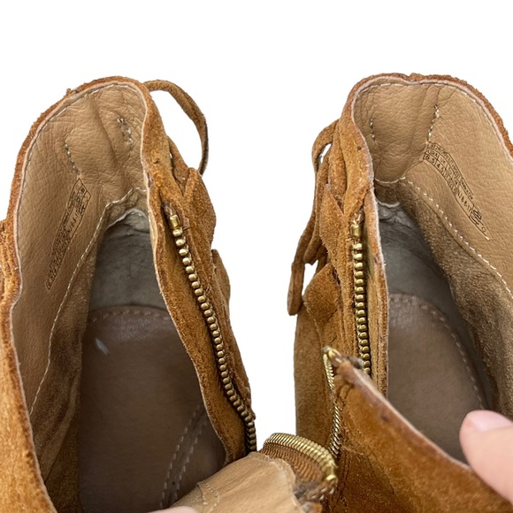 Vionic Ronnie Brown Suede Leather Block Heel Zip Up Comfort Ankle Boots Size 6.5 - Picture 13 of 13